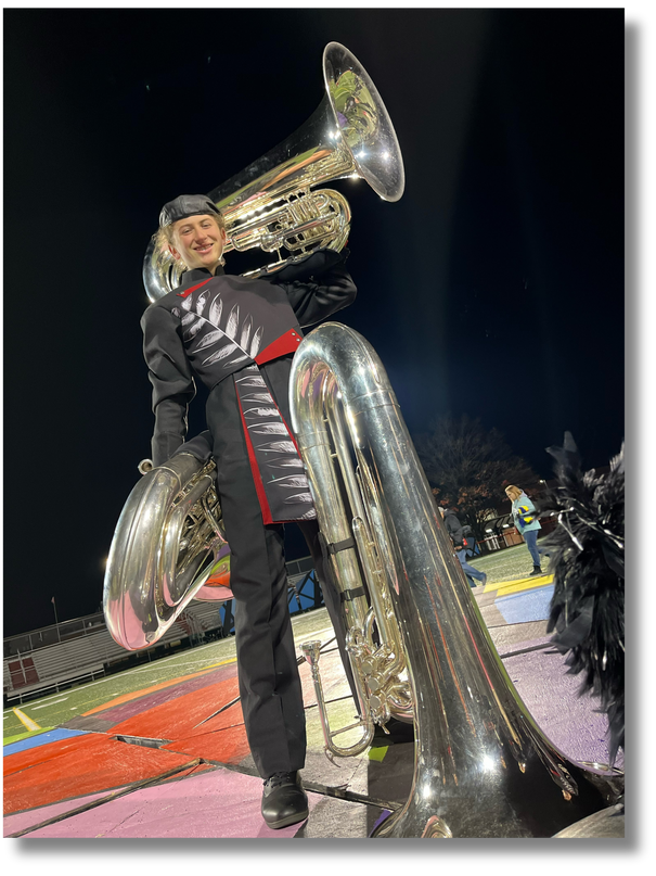 Pictures of students in Marching Band